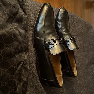 Rare Black Patent Leather Titanium Horse Bit - Gucci Men’s Loafers ,  Size: 12 D